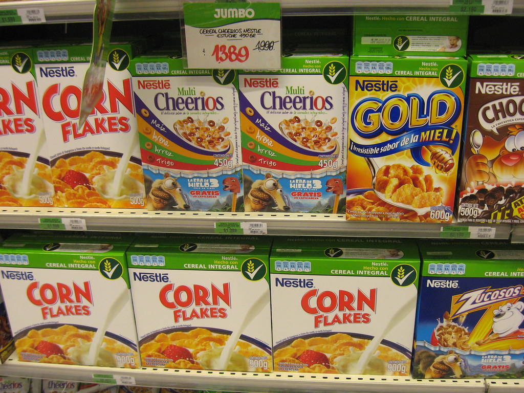 Cheerios and Corn Flakes are Nestle brands in Chile Flickr