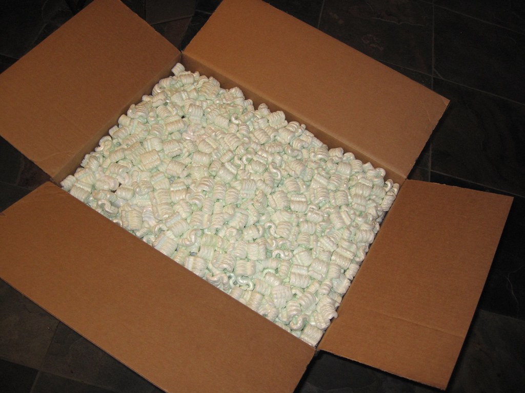 Oh Goodie! A box full of styrofoam pellets, yay! Alan Levine Flickr