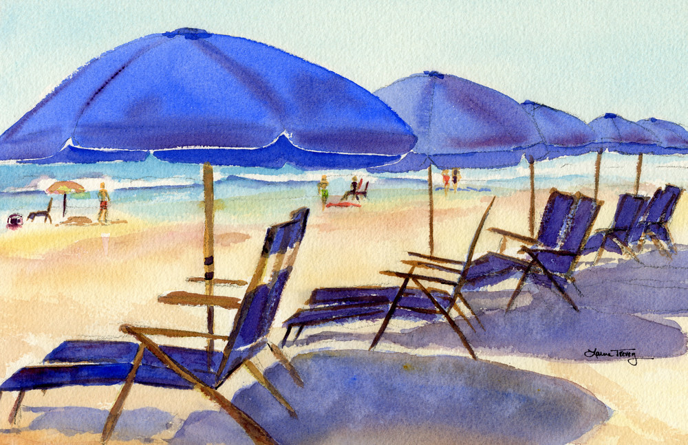 Beach Chairs, watercolor painting Shop www.lauratrevey.et… Flickr