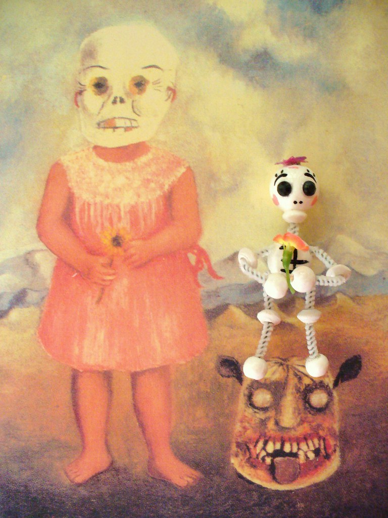 'Girl With Death Mask' Frida Kahlo 1938 (with Skelly baby … Flickr