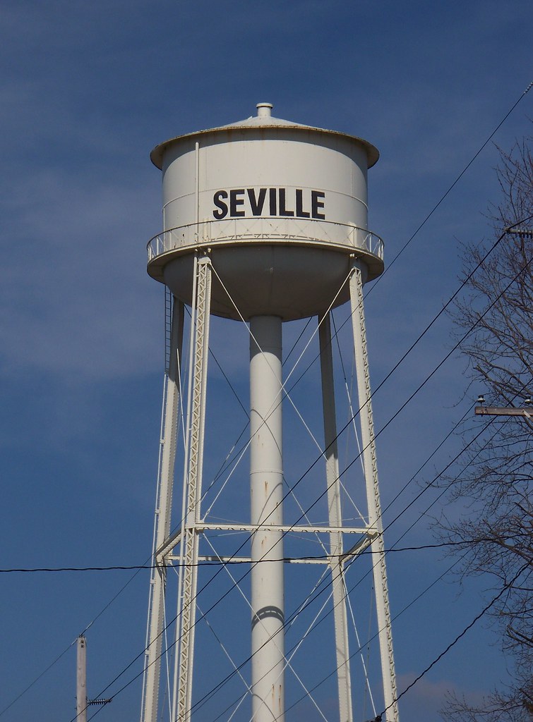 OH Seville Water Tower Water tower in Seville, Ohio. Flickr