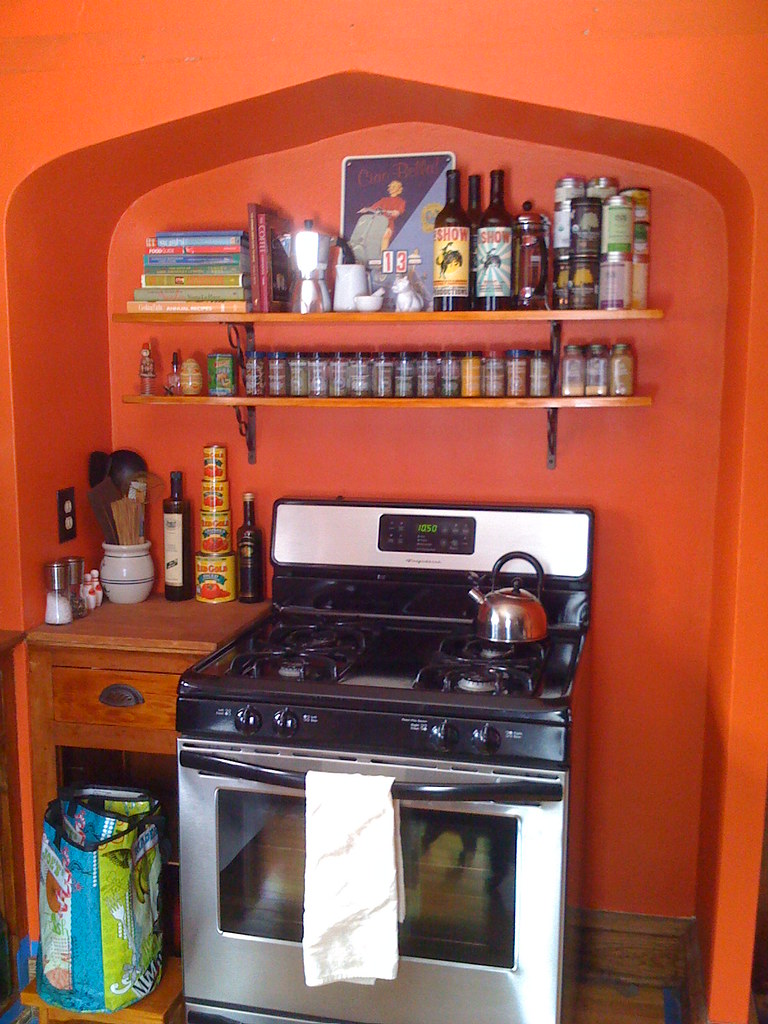 Kitchen Repaint Stove alcove and new shelves 2ndaryhighway Flickr