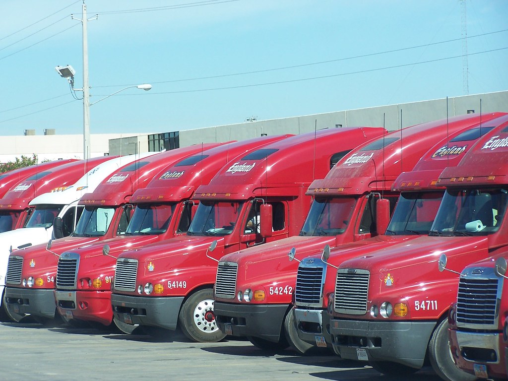 CR England Trucks In the Laredo yard. Cyndi Beane