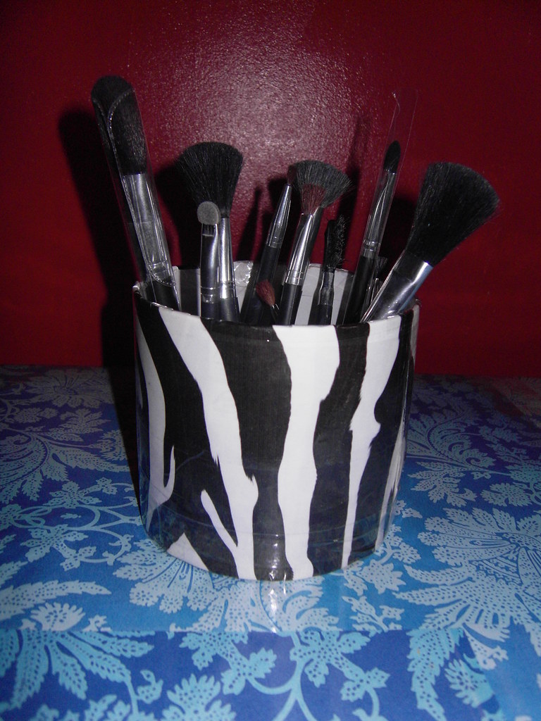 Zebra print brush holder I made this zebra print brush hol… Flickr