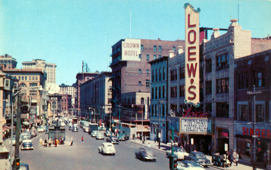 Weybosset Street Providence RI Late 1950's Postcard downto… Flickr