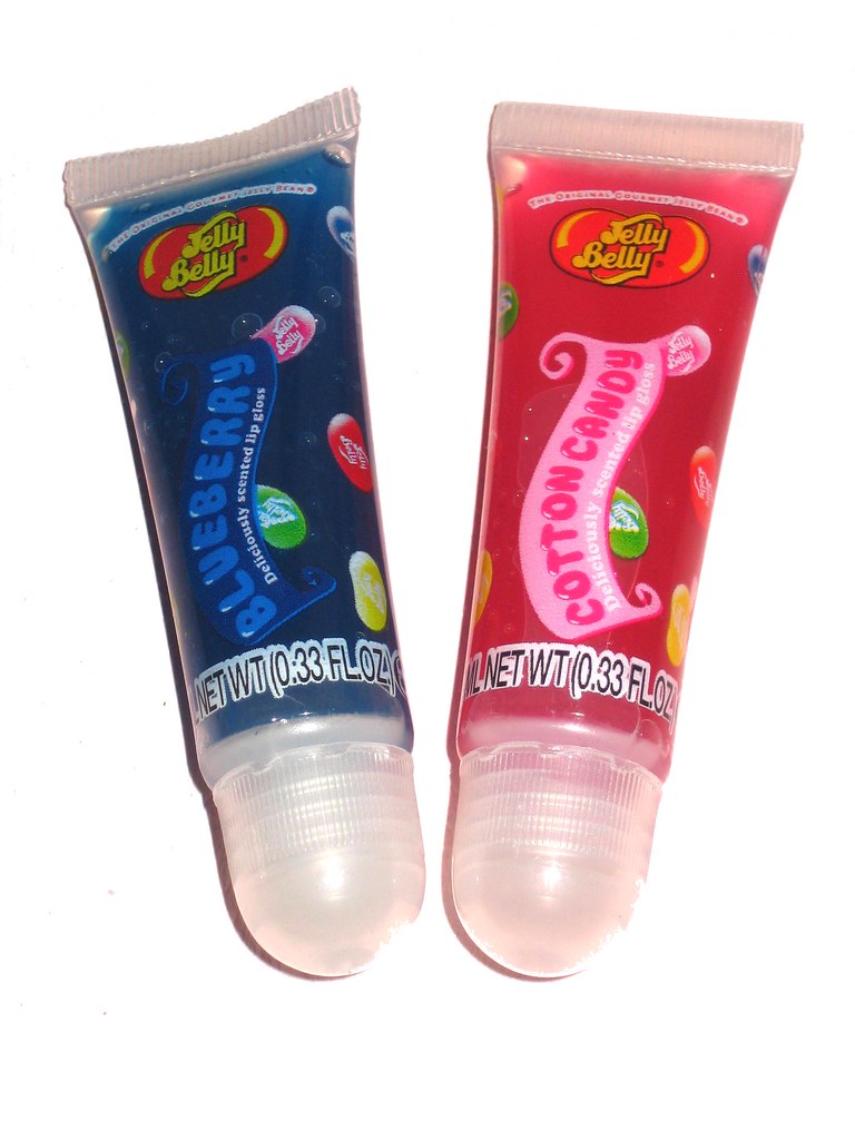 Jelly Belly Lip Balm flavours Cotton Candy (red) and Blueb… Flickr
