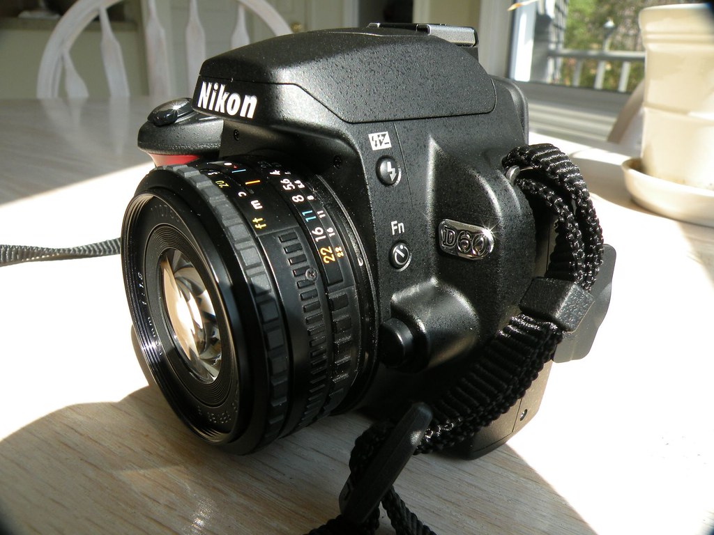 Nikon D60 with manual Nikon 50mm E Series f/1.8 Lens Flickr