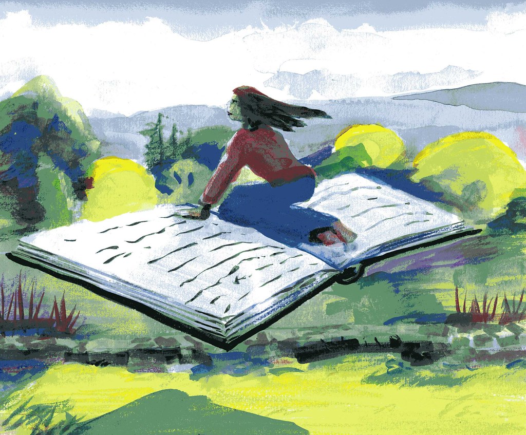 Flying book Illustration by Jay Rancourt, to use as poster… Flickr