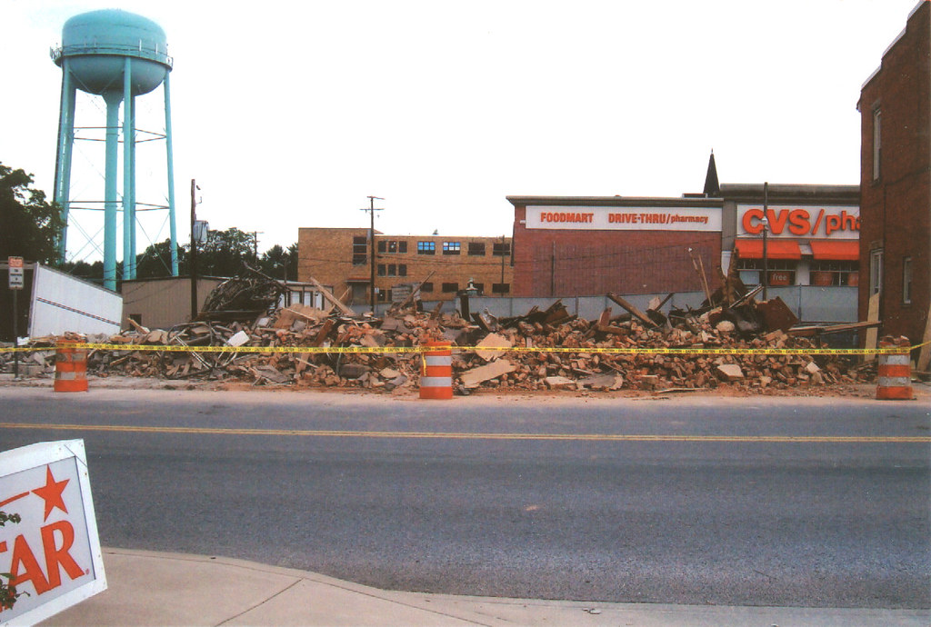 Demolition of storefronts in Athens, WV One day before thi… Flickr