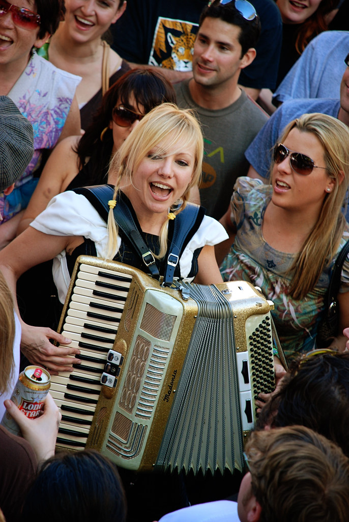 Rosebuds The Rosebuds jumped into the crowd to play their … Flickr