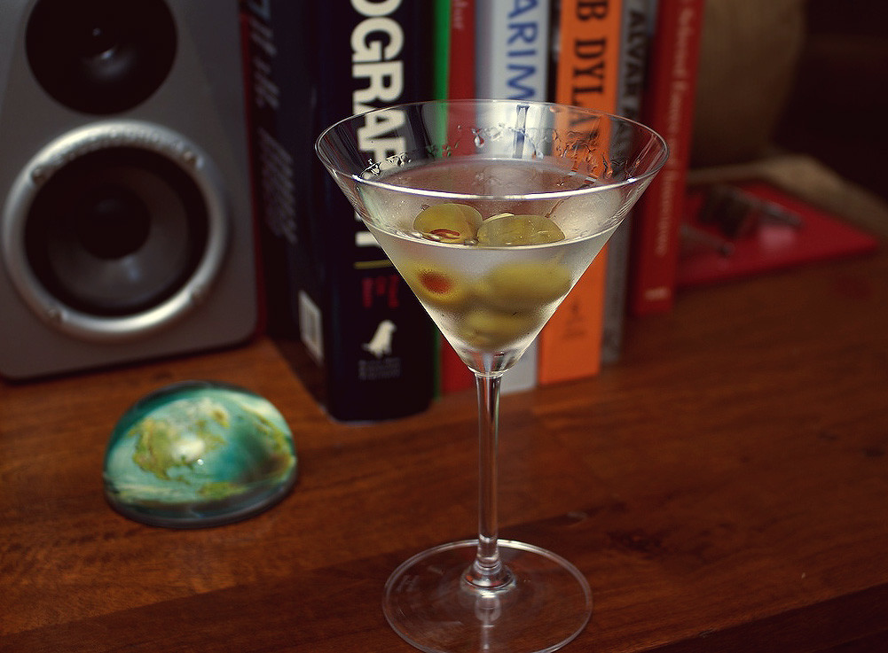 Vodka martini. Straight up. Three olives. Combine a few dr… Flickr