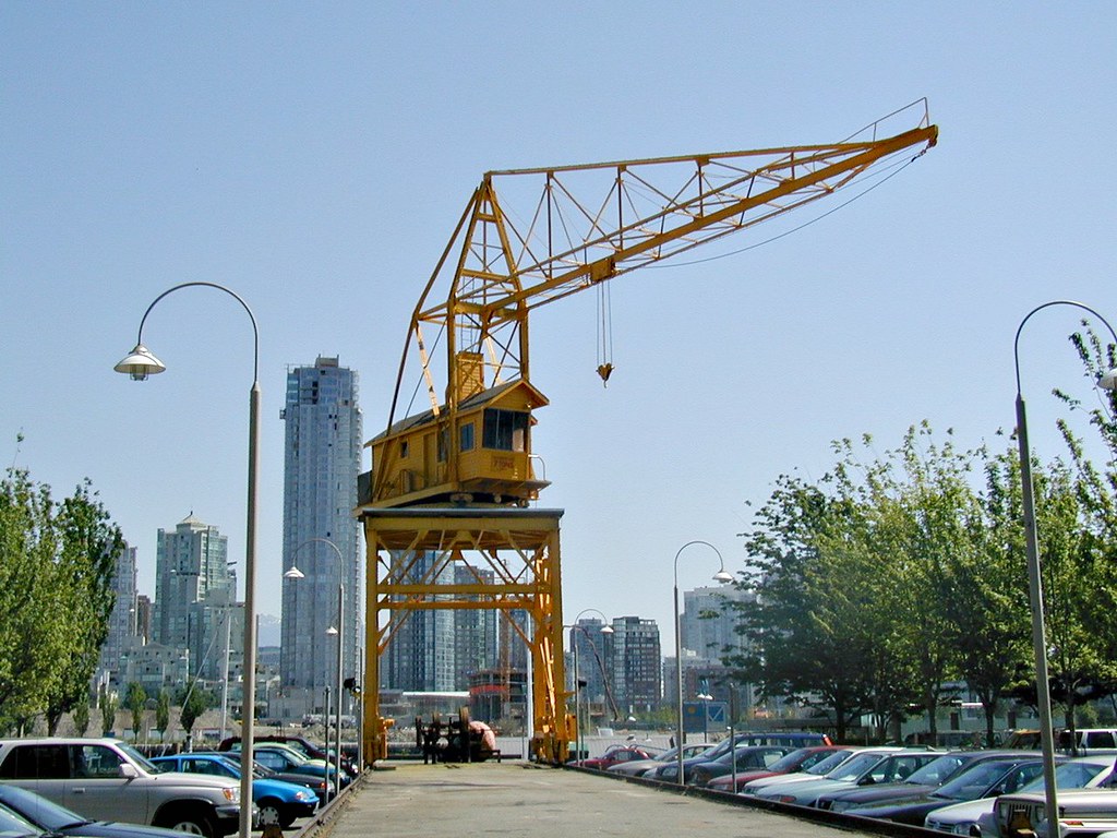 van02f85 Granville Island crane, Vancouver BC 2002 Flickr
