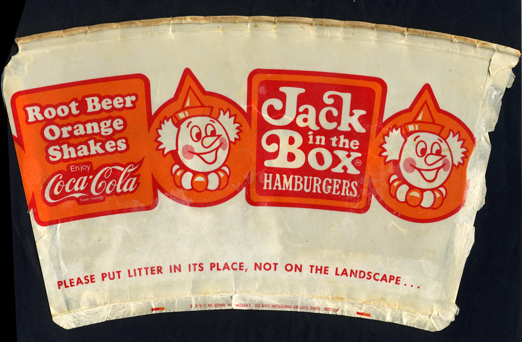Jack in the Box cup 1970's A flattened soda cup (the o… Flickr