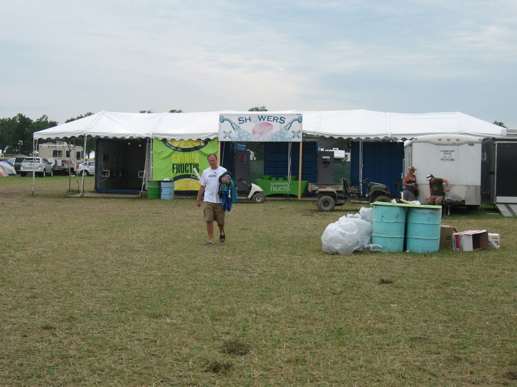Bonnaroo 2009 Another view of the VIP shower area Gene Martel's