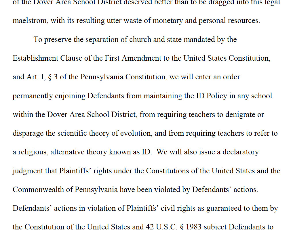 From Judge Jones' Kitzmiller, et al. v. Dover School Dist… Flickr