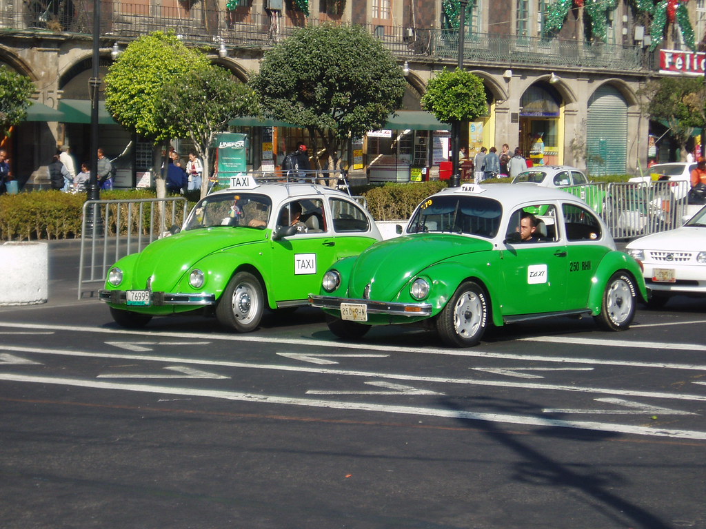Taxis in Mexico City Ubiquitous green and white VW Beetle … Flickr