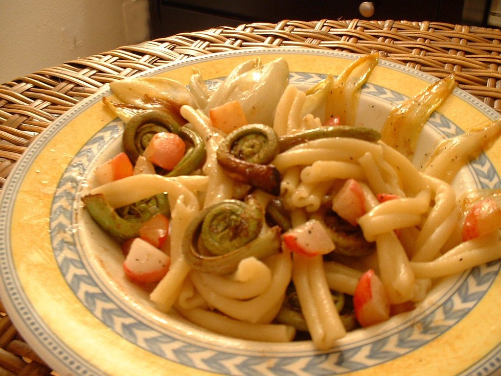 Fiddlehead Ferns casarecci pasta, roasted endives, radishe… Flickr