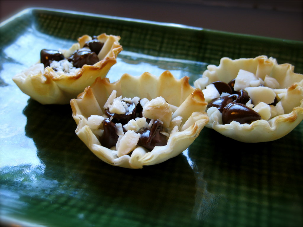 phyllo shells with chocolate and toasted macademia nut Flickr