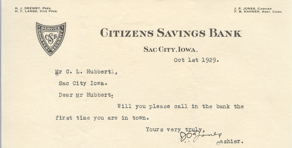 Sac City, Iowa, Citizens Savings Bank, Letterhead Stationa… Flickr