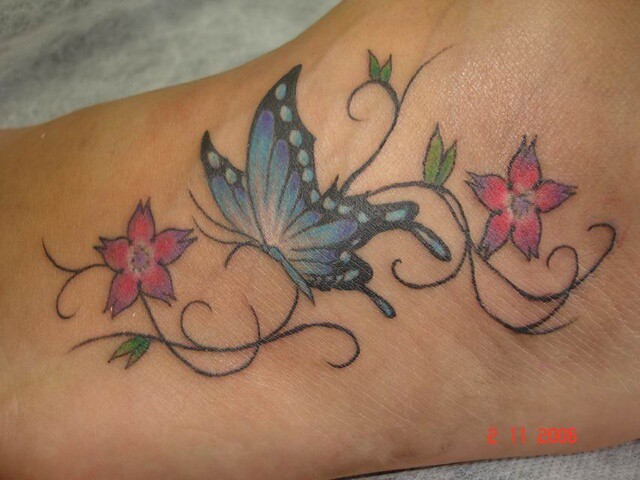 Animal Borboleta Flor Ramo Pé Saddam 01 | Saddam Tattoo Studio | Flickr 480_x_640_jpg