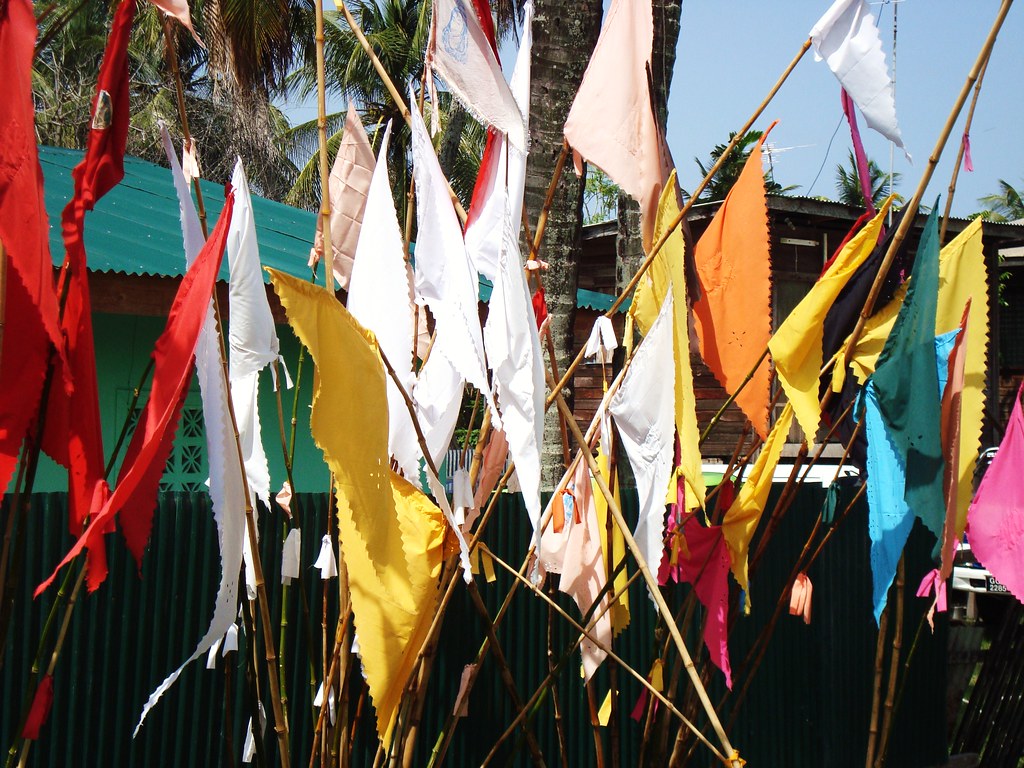 Jhandi flags A colored flag flying atop a bamboo pole gene… Flickr