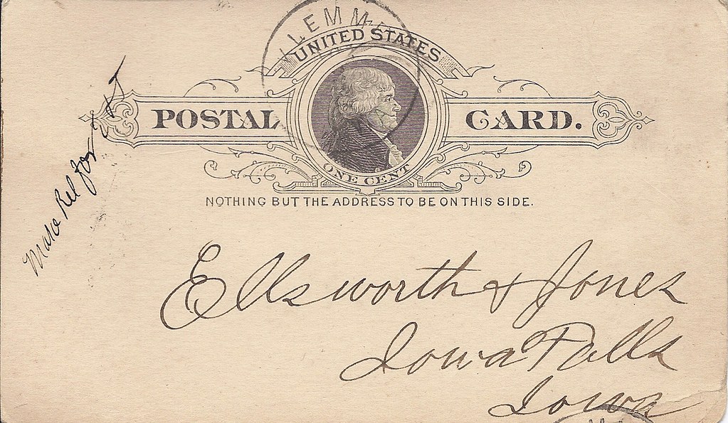 1894 Post Card from Klemme, Iowa This one cent card, cance… Flickr