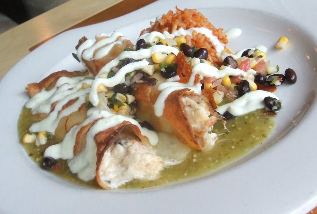 Seafood enchiladas At Ocean Grill. jumbledpile Flickr