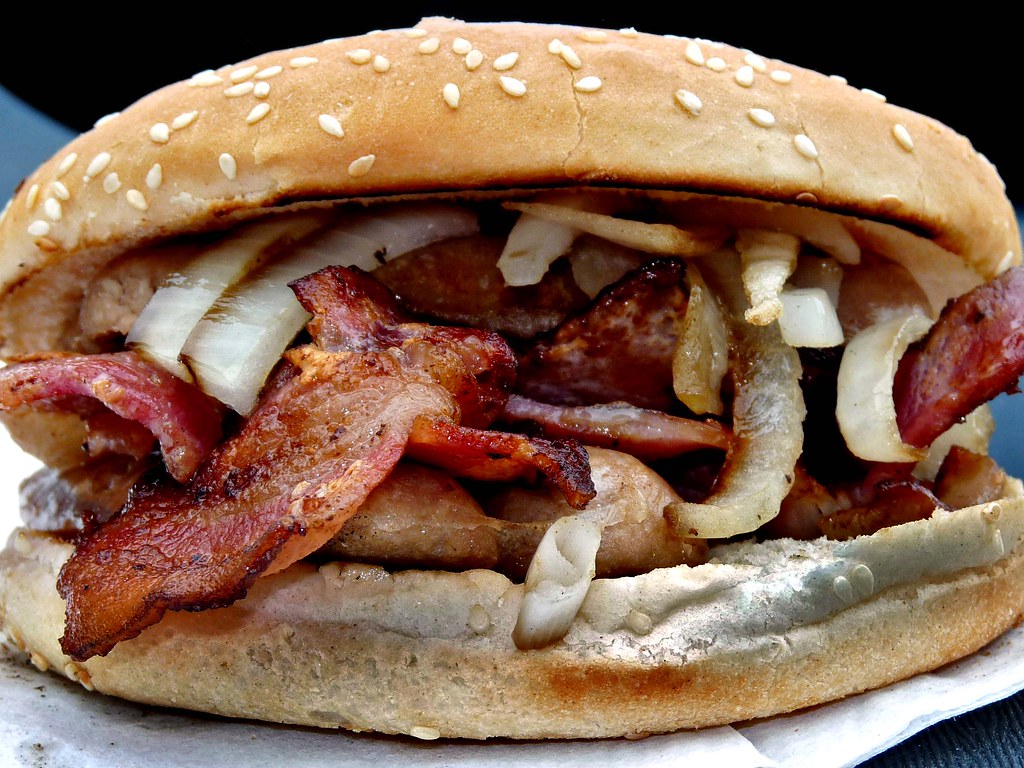 Sausage and Bacon Bap April 18th 2009 At the snack shack i… Flickr