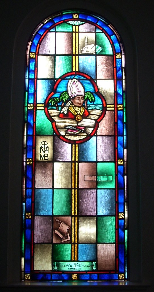 Saint Augustine stained glass St. Ann Catholic Church, Fay… Flickr