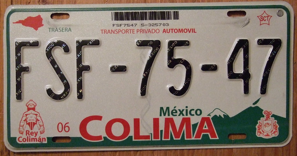MEXICO, COLIMA STATE, 2004 SERIES LICENSE PLATE Jerry "Woody" Flickr