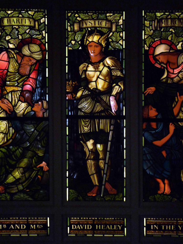 Huntington Window Justice detail Stained glass window at t… Flickr