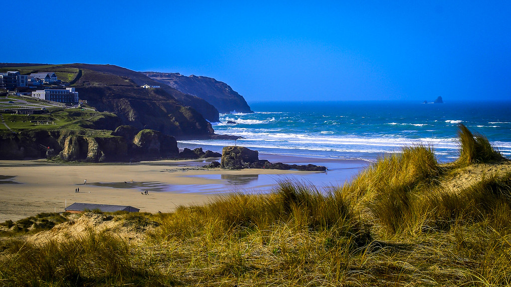 Perranporth Beach, Cornwall, England, UK Old photo taken o… Flickr