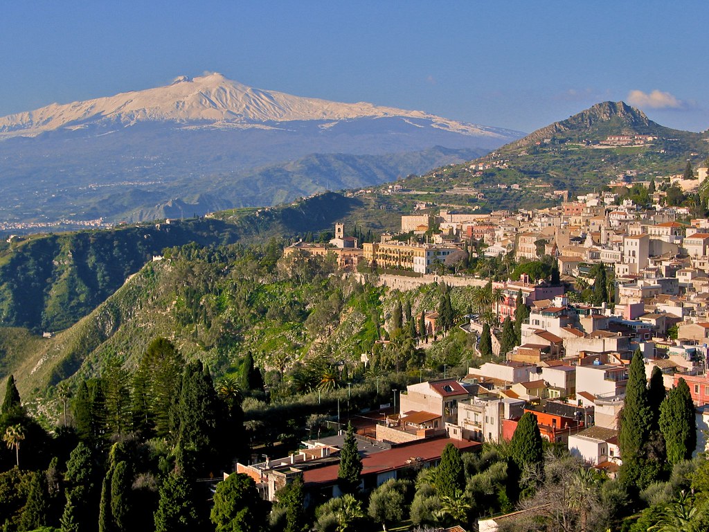 Taormina and Mt. Etna in Sicily One of my favorite towns i… Flickr