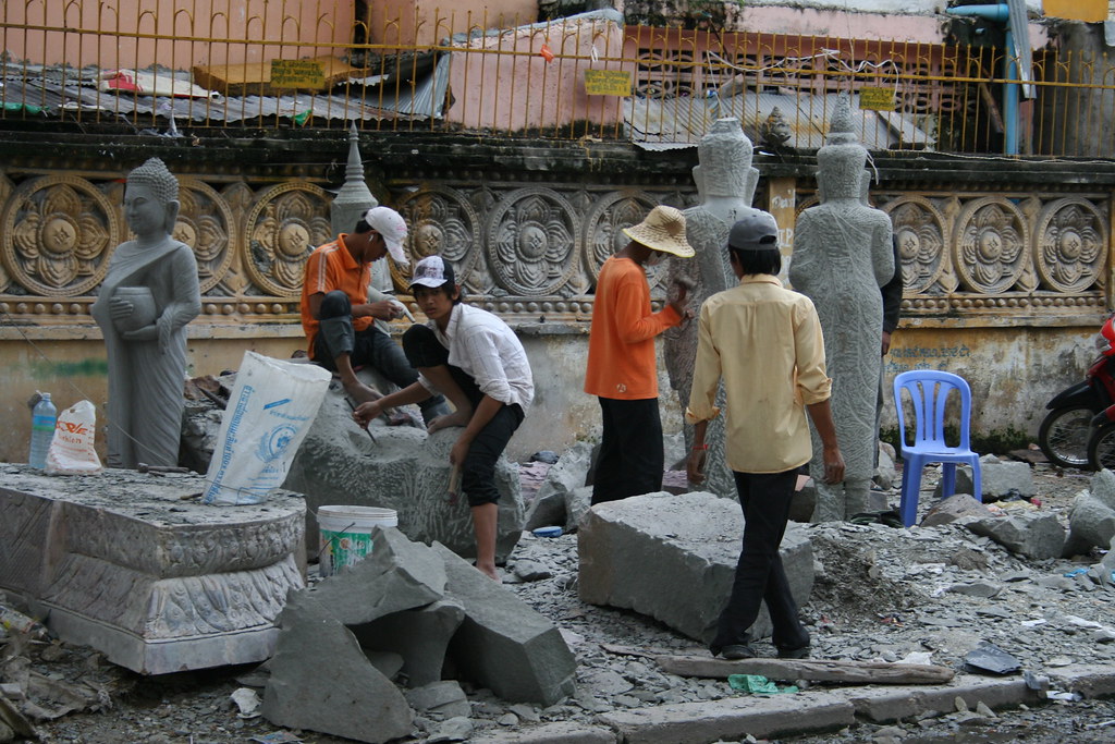 stone carving Handchiseling stonework. I can't imagine ho… Flickr