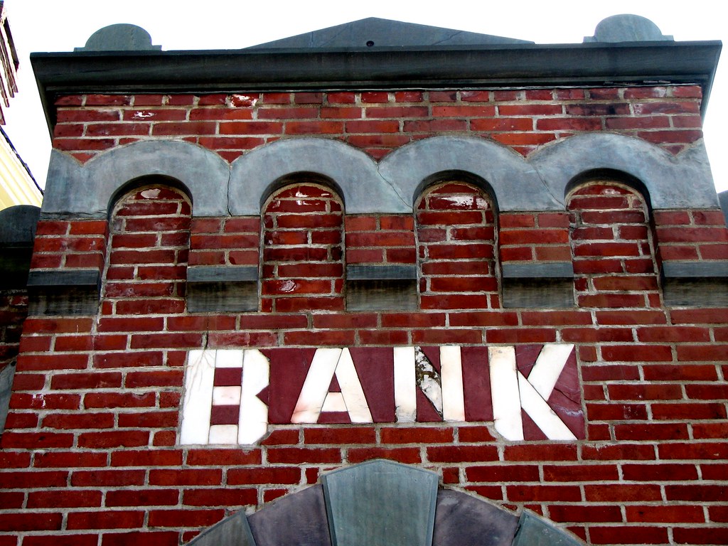 First National Bank of Orwell (1878) marble signage deta… Flickr