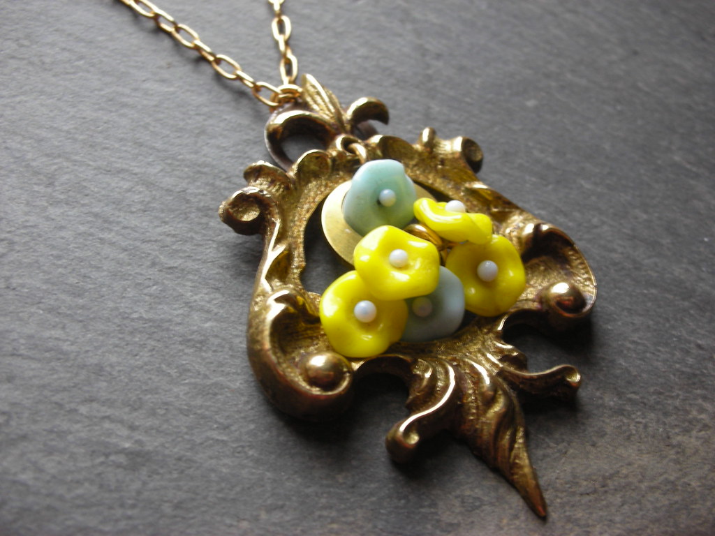 Glass flowers necklace One of a kind Reverie necklace. Flickr
