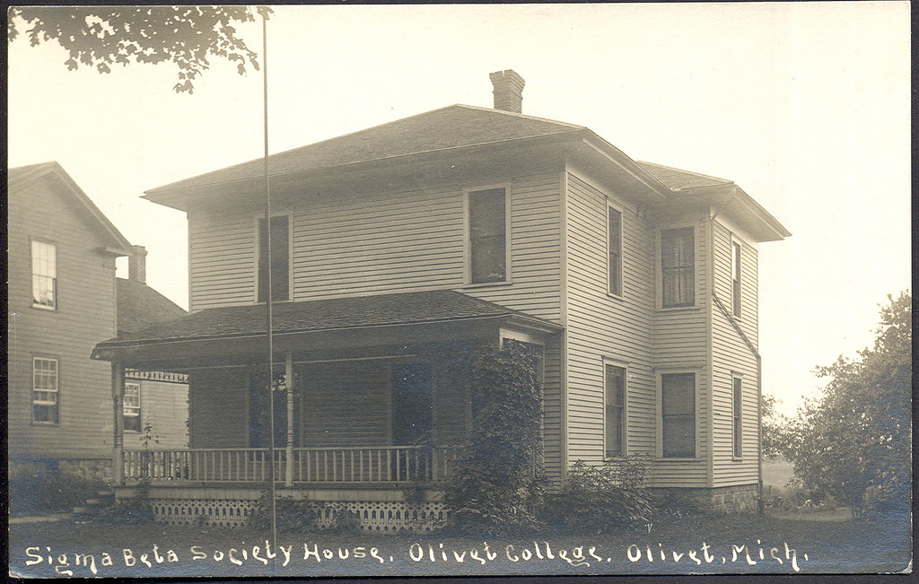 Olivet MI original Frat House of Sigma Beta Society RPPC A… Flickr