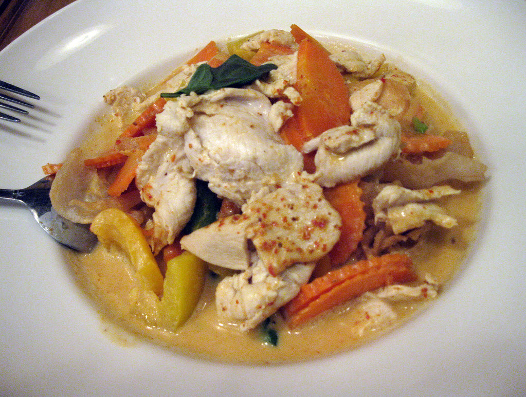 Panang Noodles Cozy's, Chicago. Tasty! Chicken, peppers