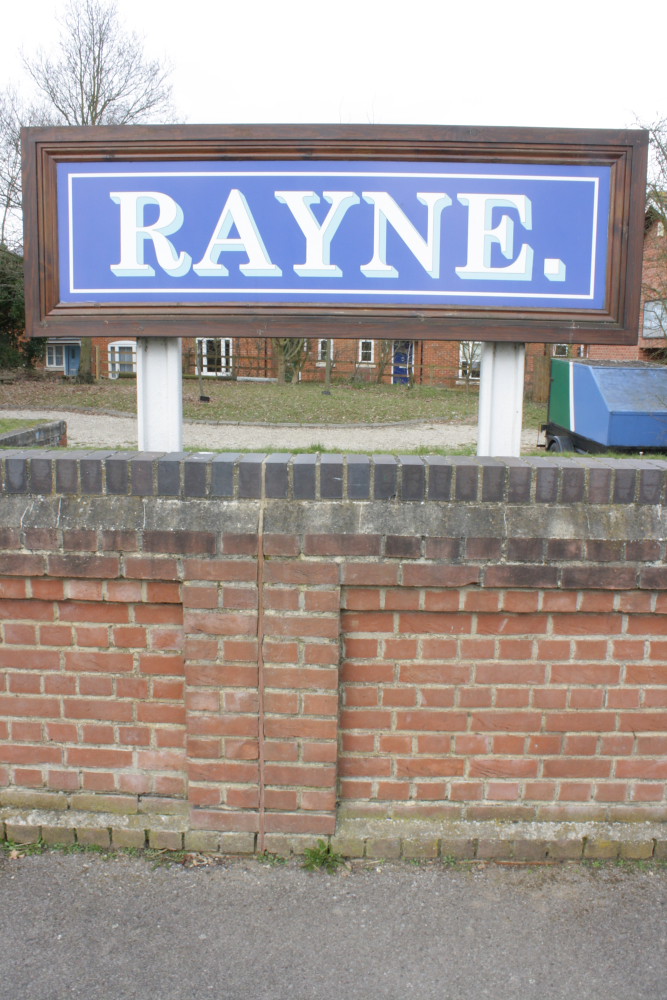 Rayne Station sign Rayne Station, Essex. Darren Hayman Flickr