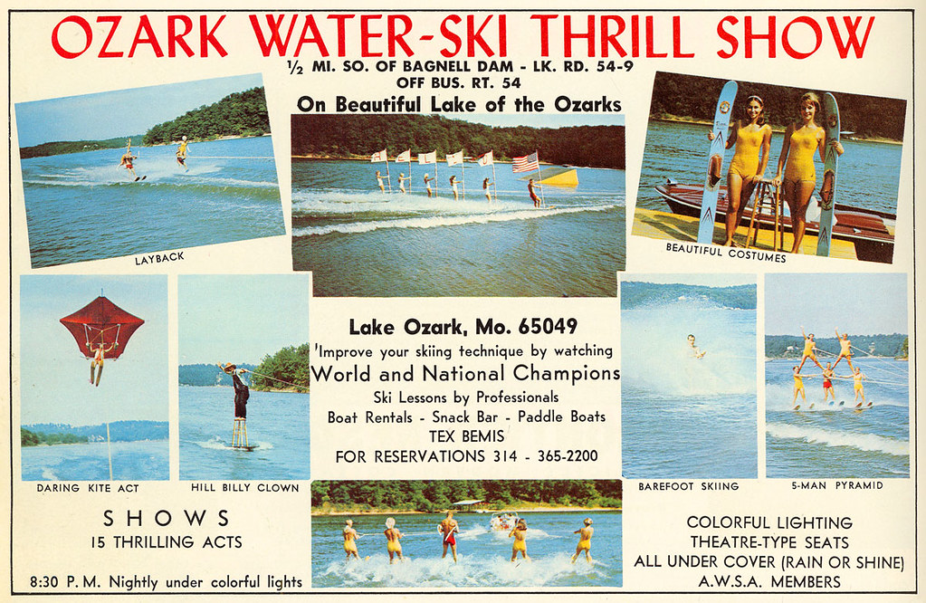 Ozark Water Ski Thrill Show Ad 1960's Lake Ozark, MO Flickr