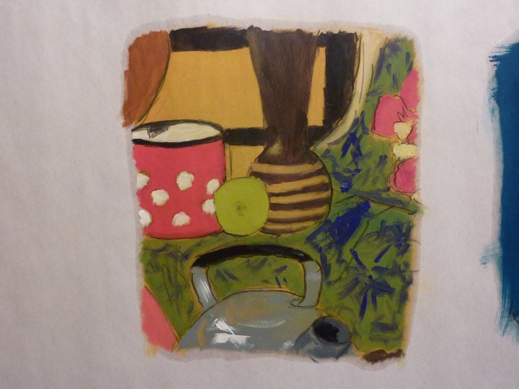 Still life Oil on underpaint. The photo was taken in artif… Flickr