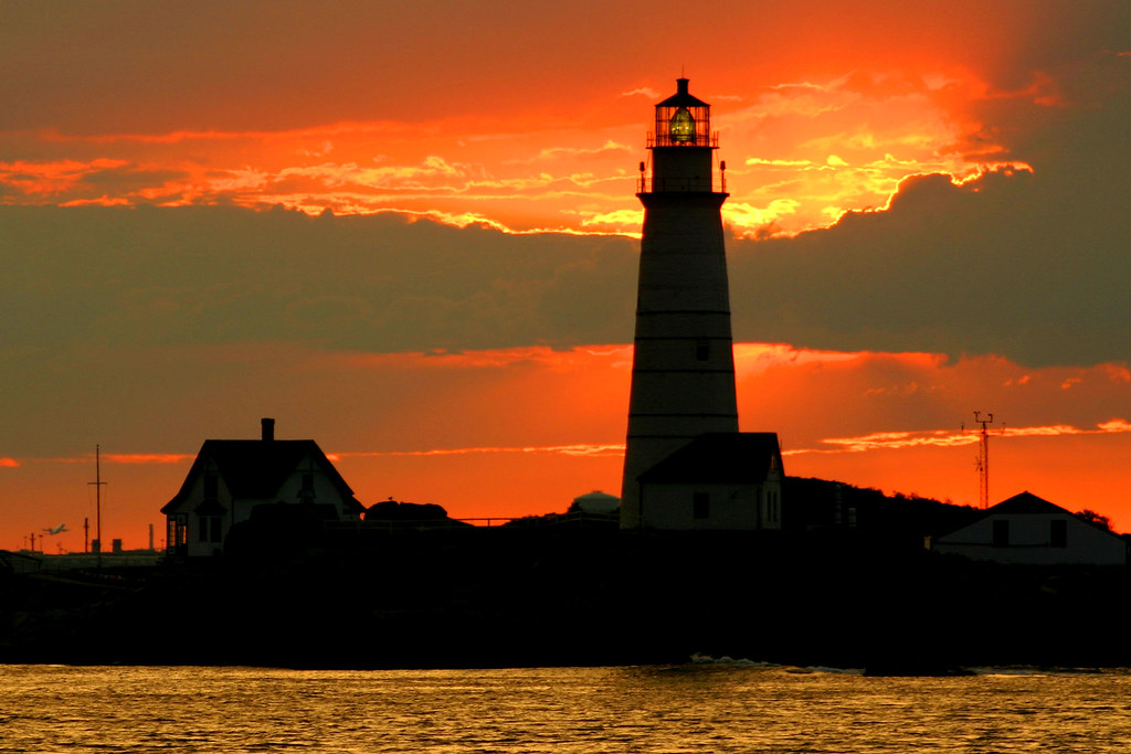 Boston Light, Massachusetts Sunset view of Boston Light, o… Flickr