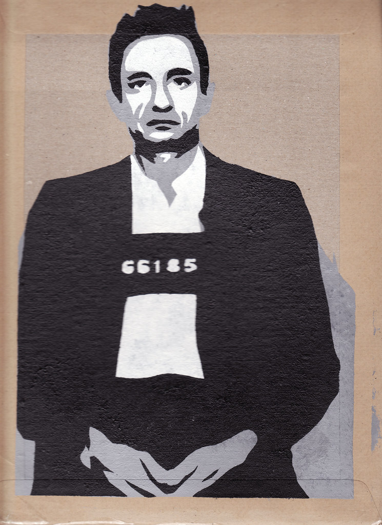Johnny Cash Mugshot Stencil Stencil of Johnny Cash's mug s… Flickr