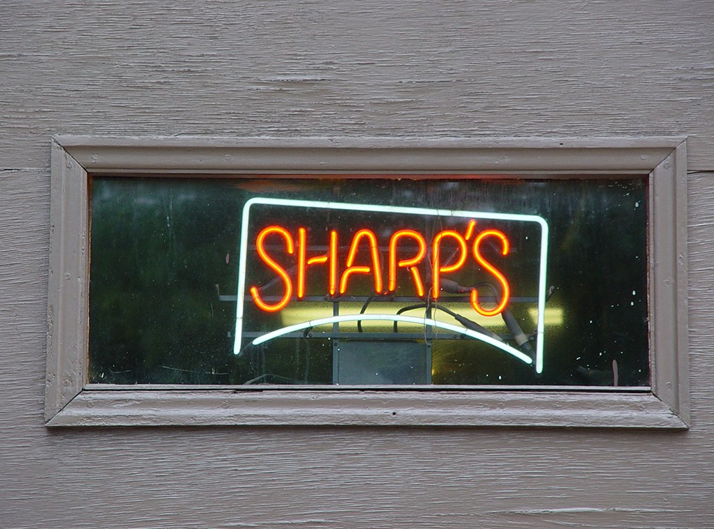 Sharp's Neon Sign In Window Of "Sherwood's Cove" Bar All… Flickr