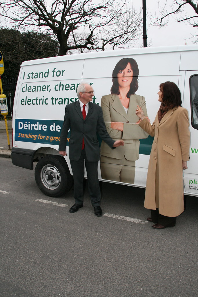 John Gormley and Deirdre de Burca inspect her electric cam… Flickr