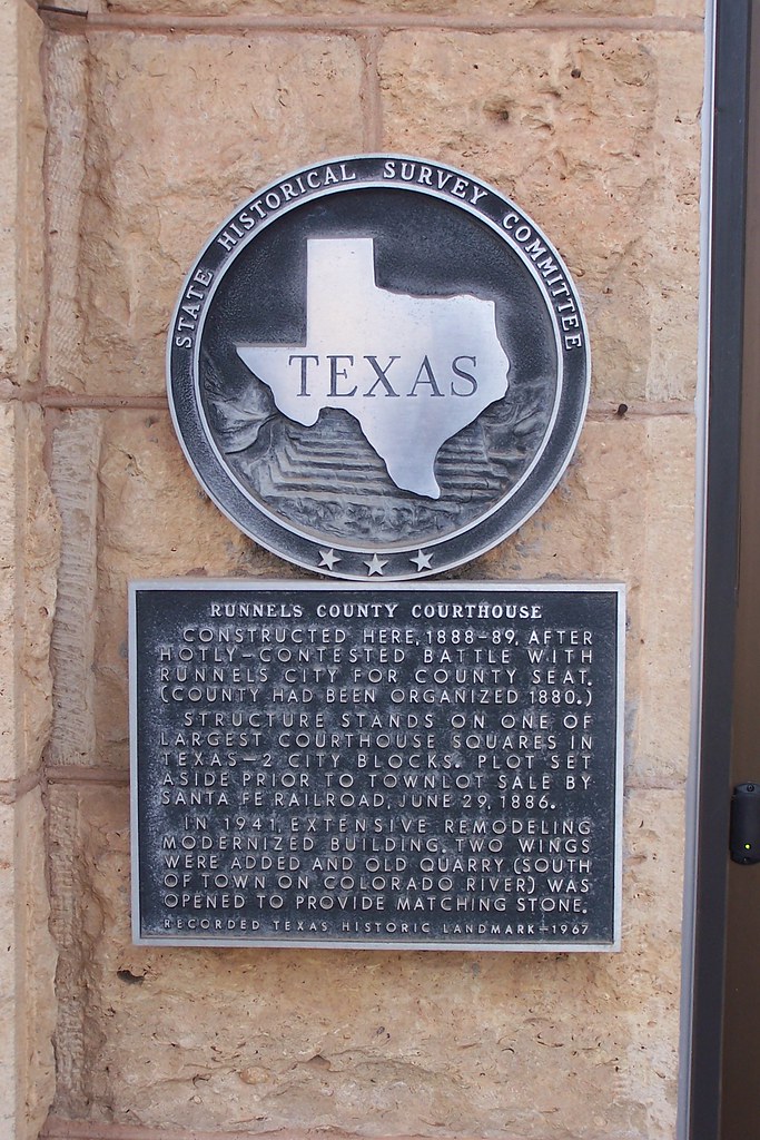 Runnels County Courthouse Historical Marker On the Runnels… Flickr