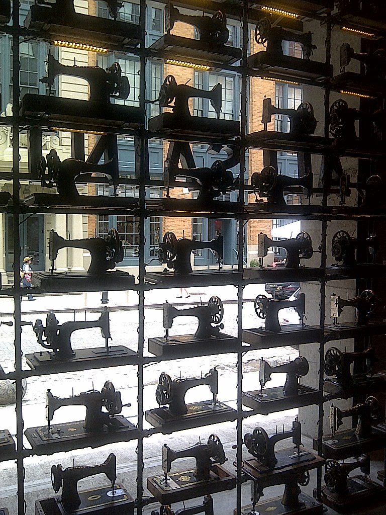 Sewing machines Allsaints on 13th Street, NYC. TigerHawkBlog Flickr