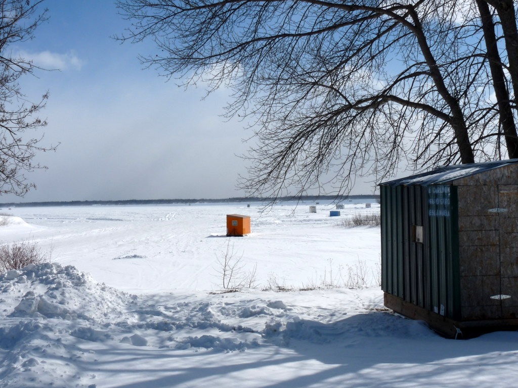 Ice fishing shanties on Little Bay de Noc We picked up a c… Flickr