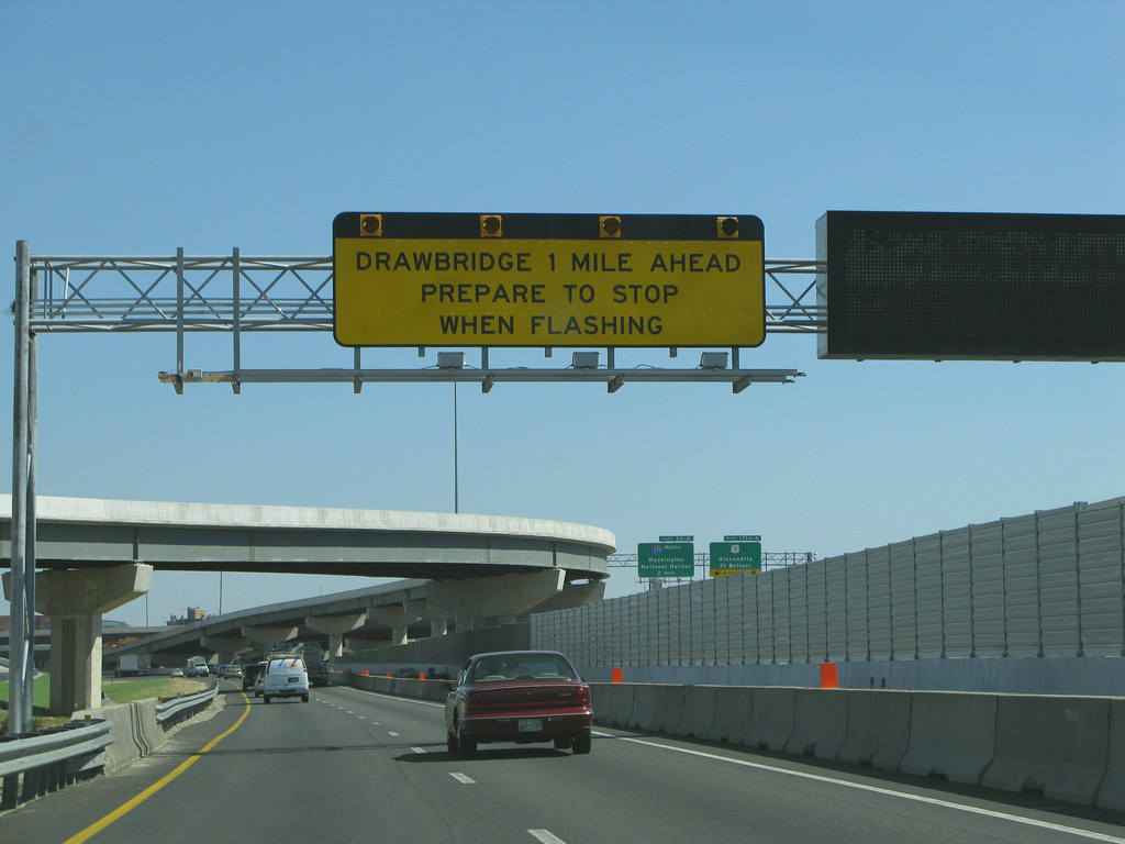 Approaching the Woodrow Wilson Bridge This sign, seen on t… Flickr