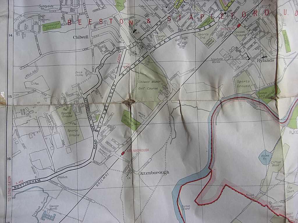 Map of Chilwell, Nottinghamshire, 1950s Photograph of an o… Flickr